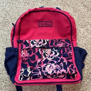 Vera Bradley Pink and Navy Floral Backpack